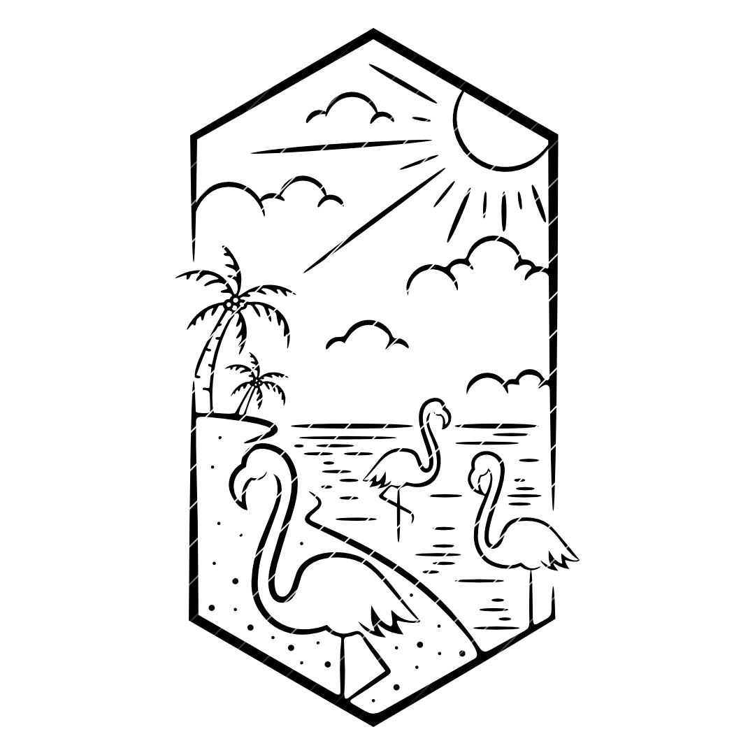 Flamingos SVG | DXF | EPS | PNG | PDF
